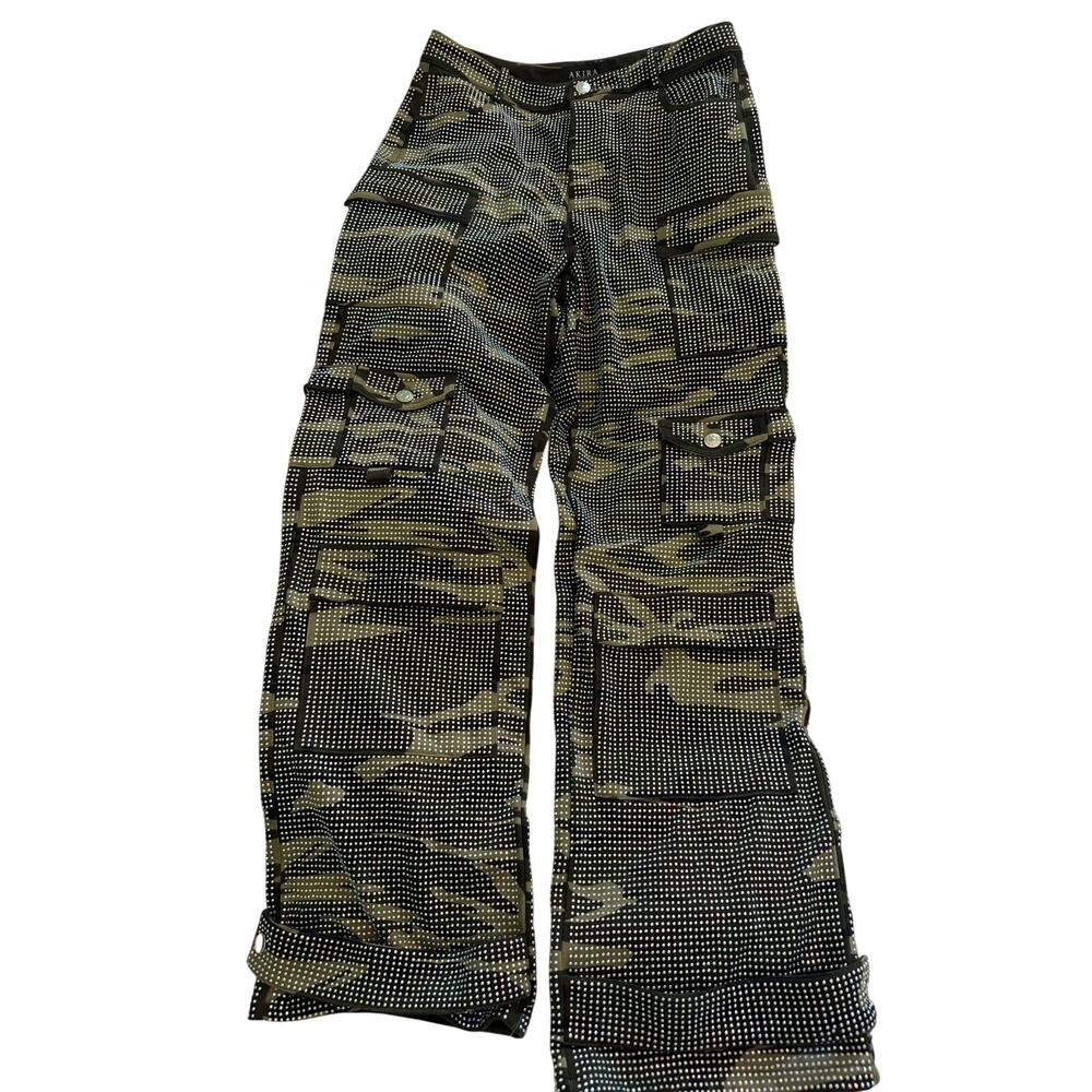 NWT Akira Rhinestone Camo Cargo Pants M